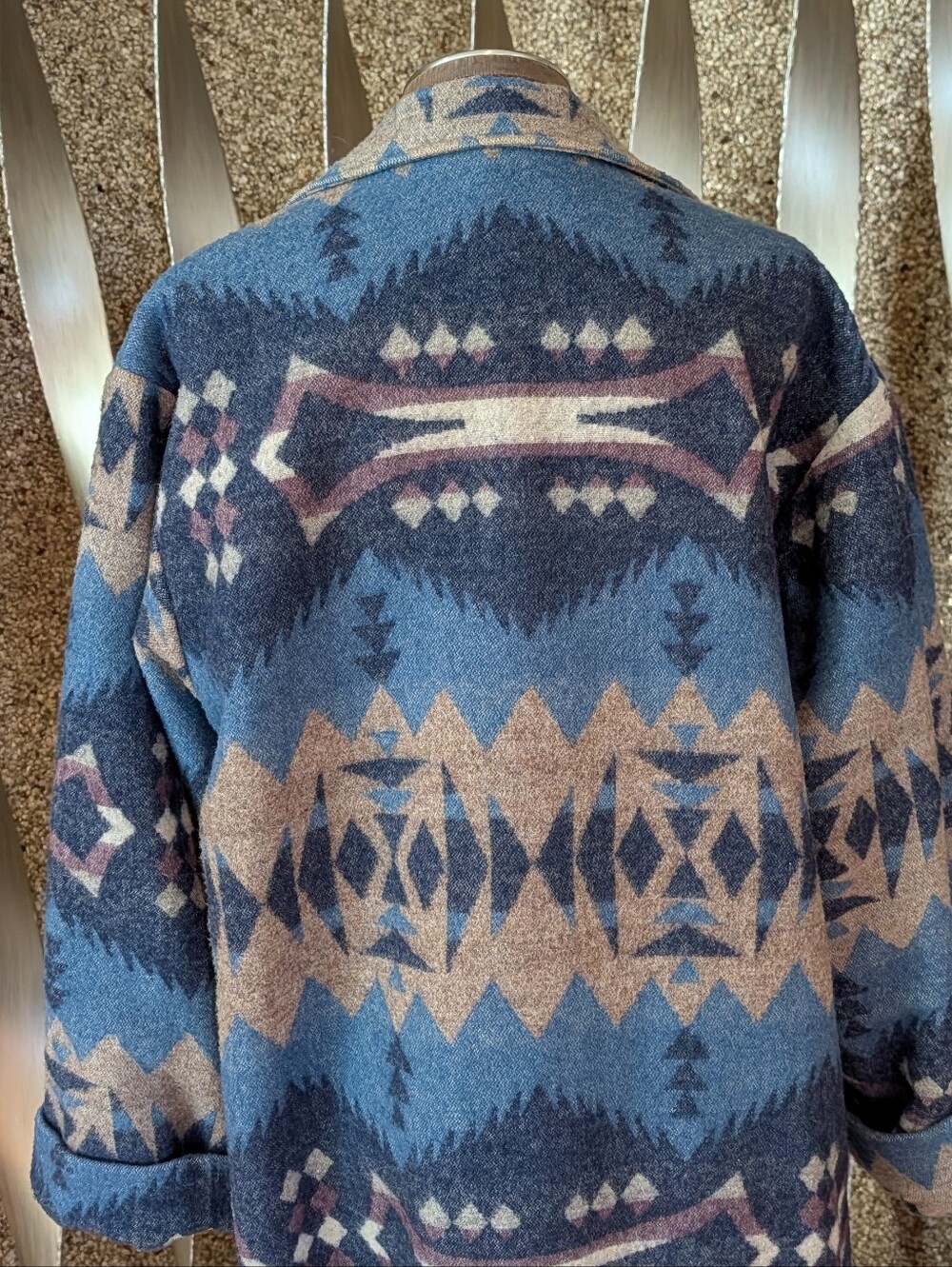 vintage TASHA POLIZZI blanket coat western M - Picture 9 of 13